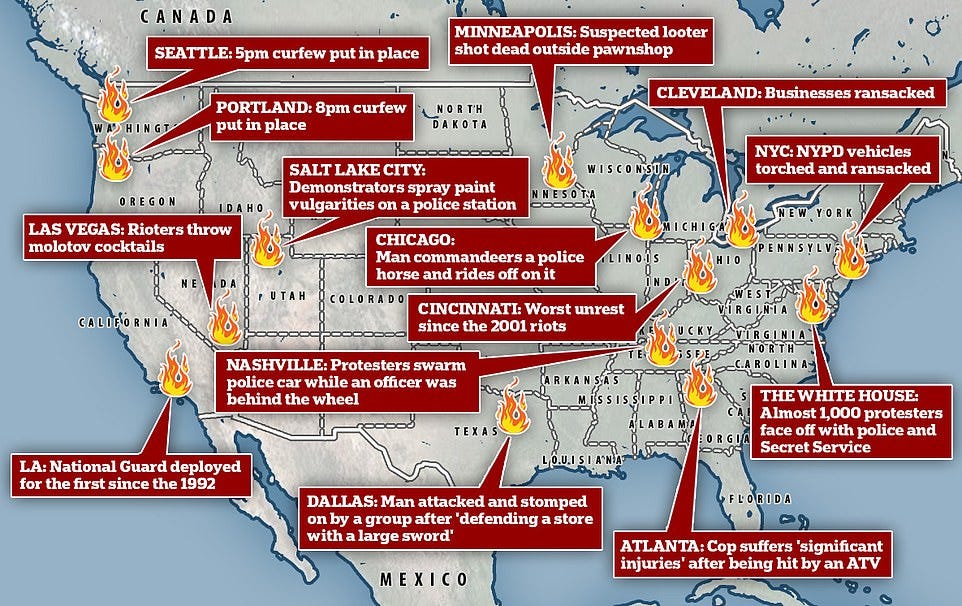 George Floyd riots spiral out of control as cop cars are torched and 25 ... George Floyd riots spiral out of control as cop cars are torched and 25 ...