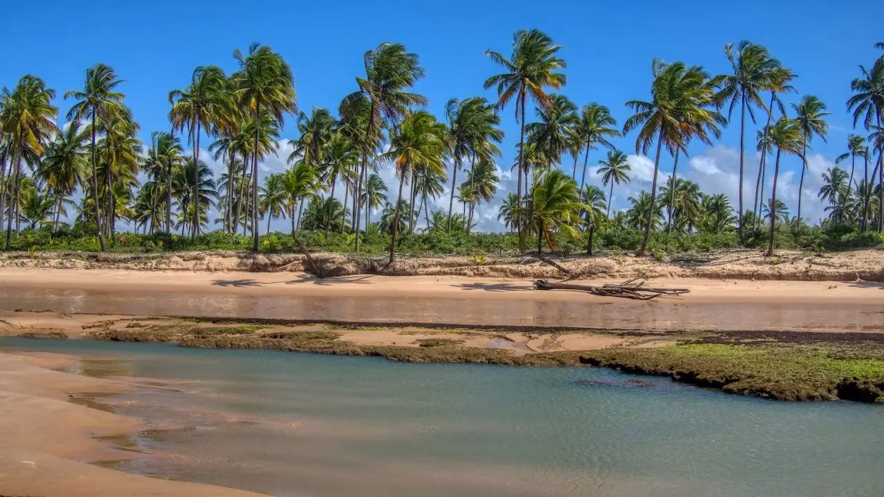 A temporary shallow lagoon