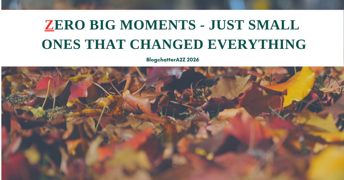 Zero Big Moments - Just Small Ones That Changed Everything