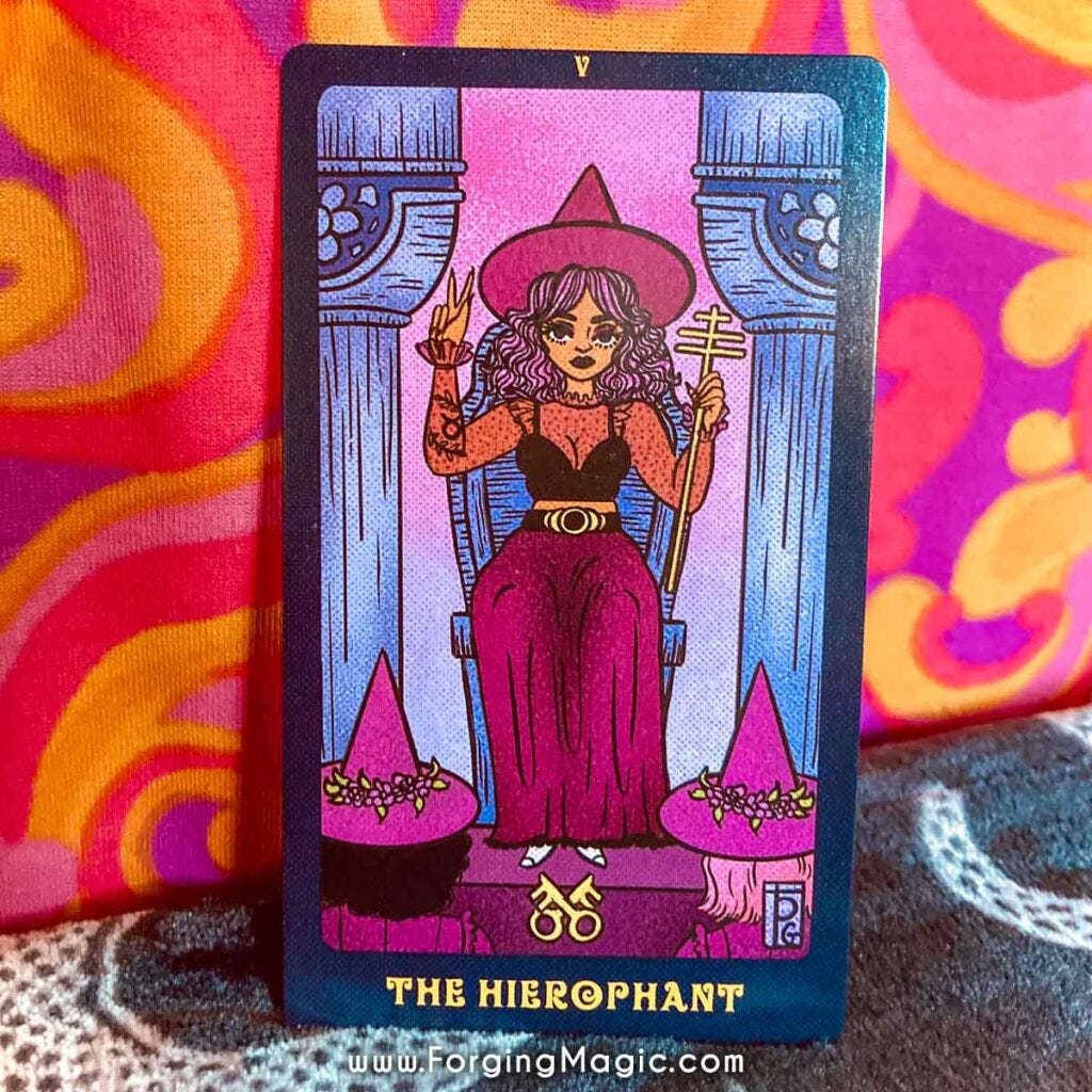 Pulp Girls Tarot Hierophant Card