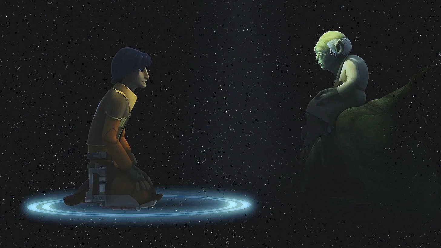 Ezra Bridger and Yoda from Star Wars Rebels