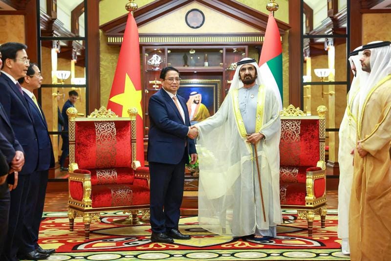 Thủ tướng Chính phủ Phạm Minh Chính hội đàm với Phó Tổng thống kiêm Thủ tướng UAE Sheikh Mohammed bin Rashid Al Maktoum - Ảnh: VGP Thủ tướng Chính phủ Phạm Minh Chính hội đàm với Phó Tổng thống kiêm Thủ tướng UAE Sheikh Mohammed bin Rashid Al Maktoum - Ảnh: VGP