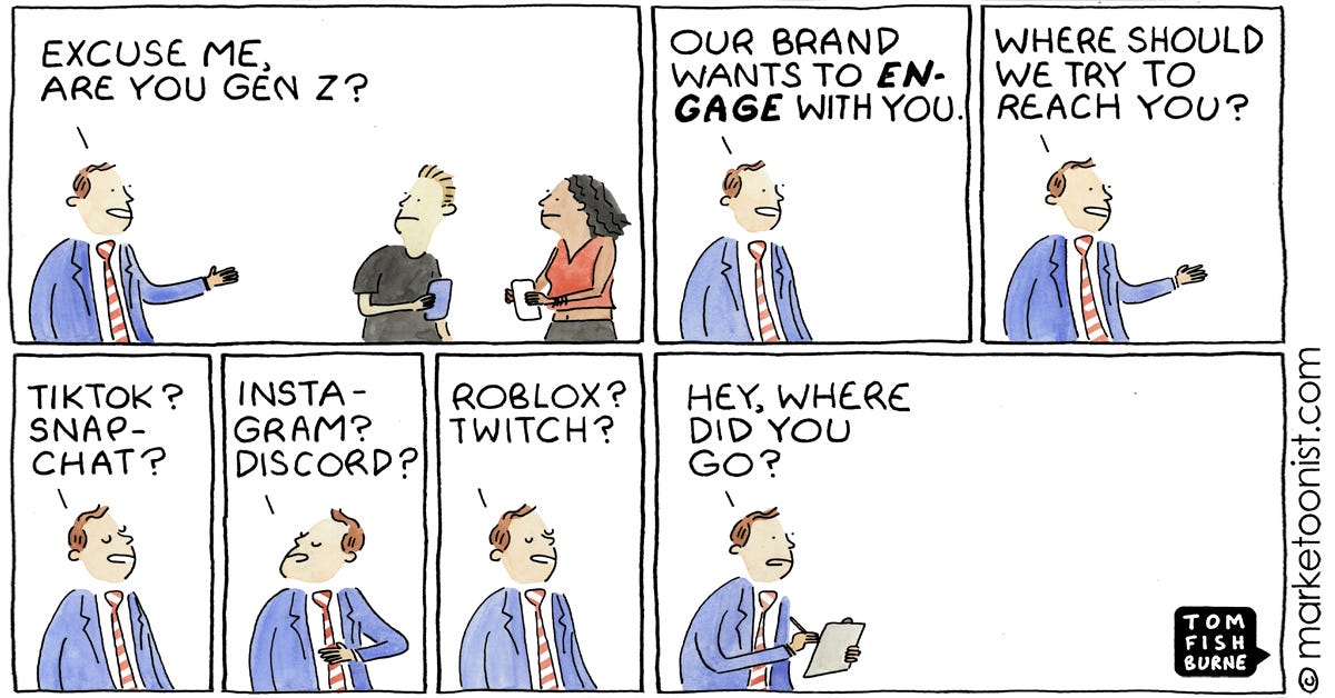 Chasing Gen Z cartoon
