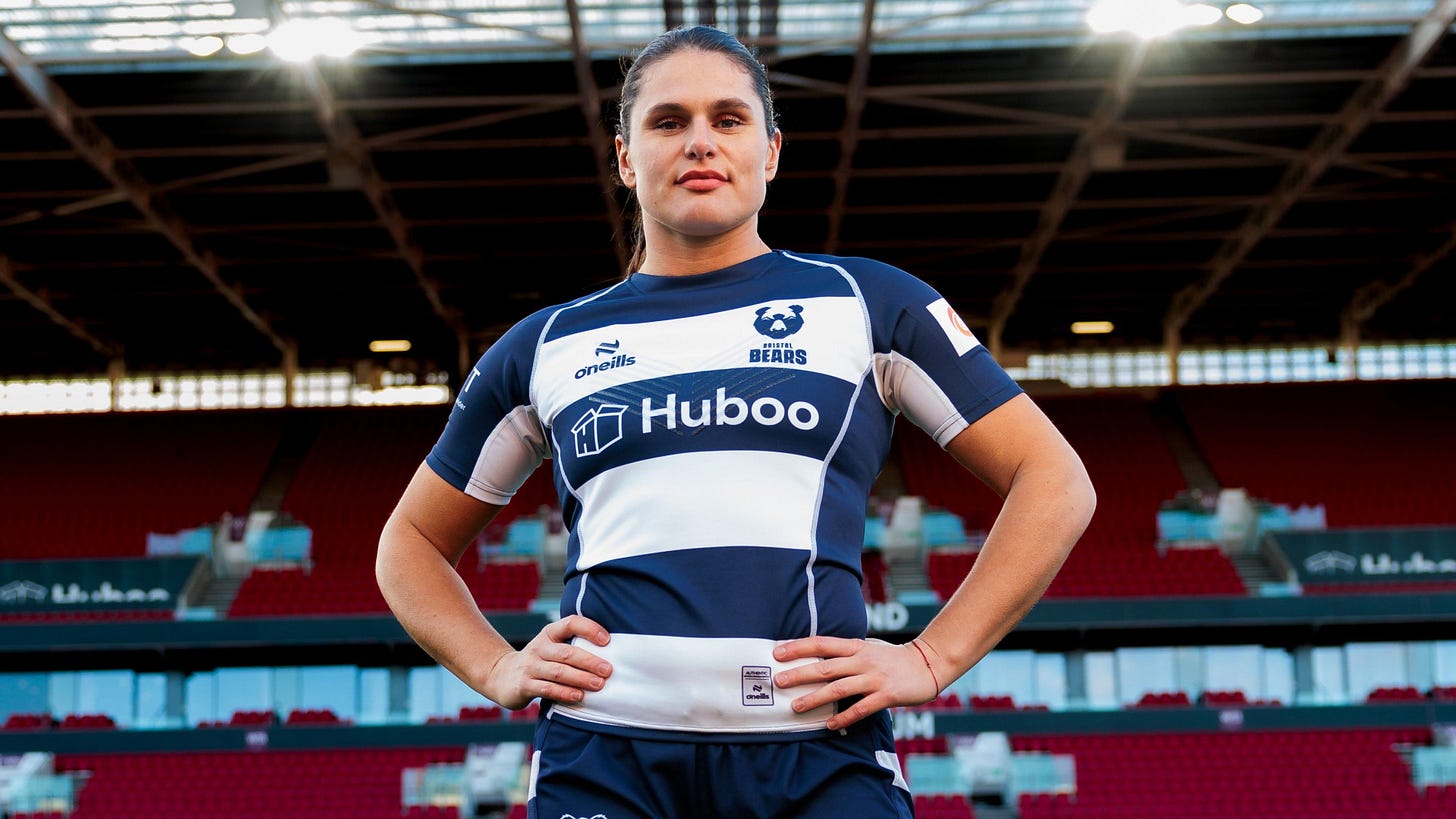 Ilona Maher wearing Bristol Bears' kit after her signing was announced Ilona Maher wearing Bristol Bears' kit after her signing was announced
