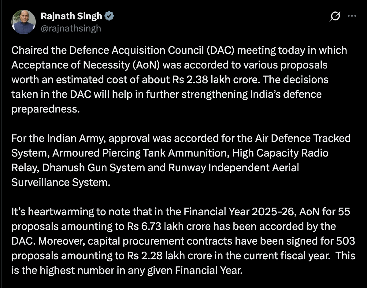 ₹2.38L cr defence spree: what’s inside? - Filter Coffee