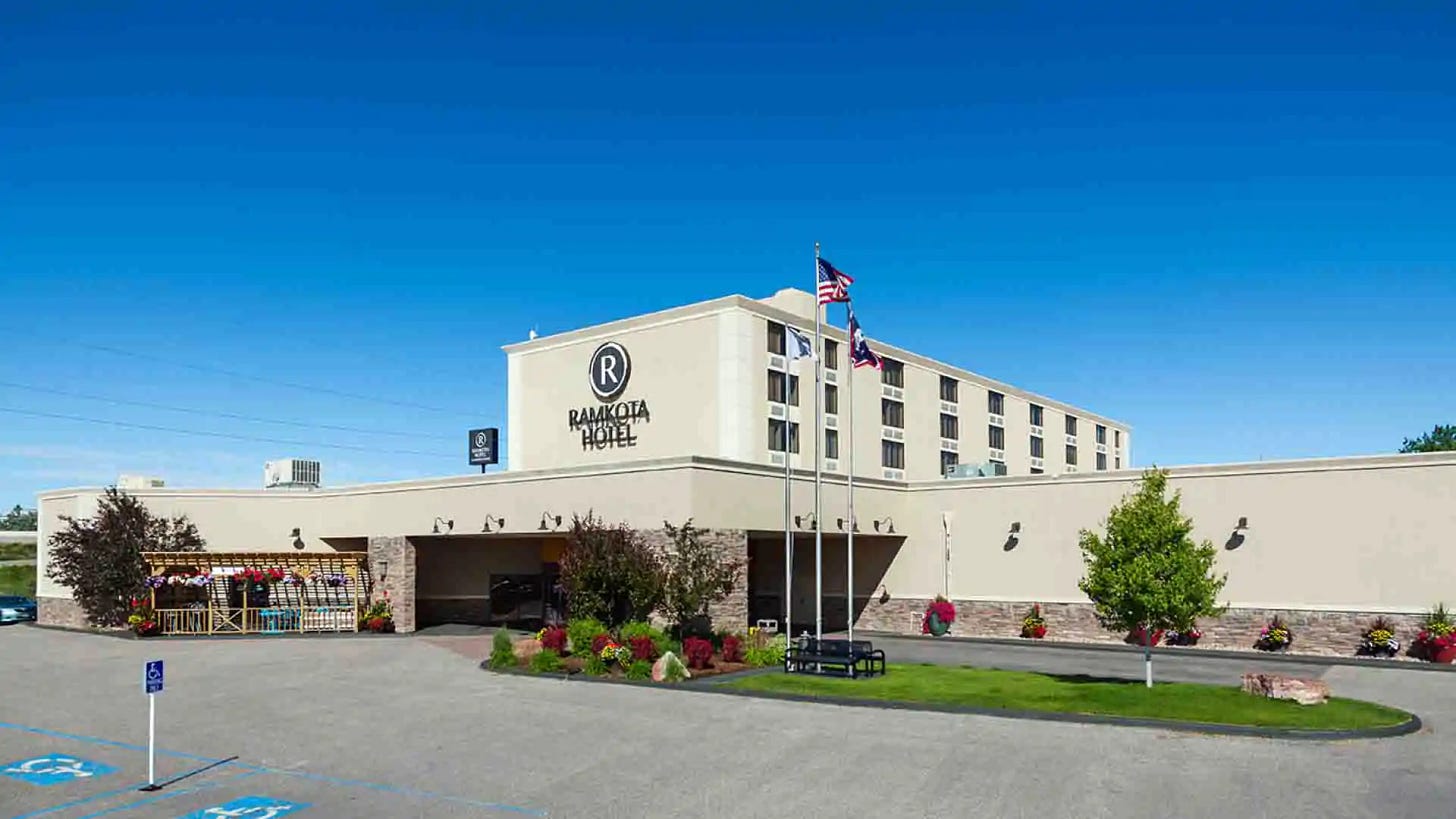 The Ramkota Hotel with American Flag