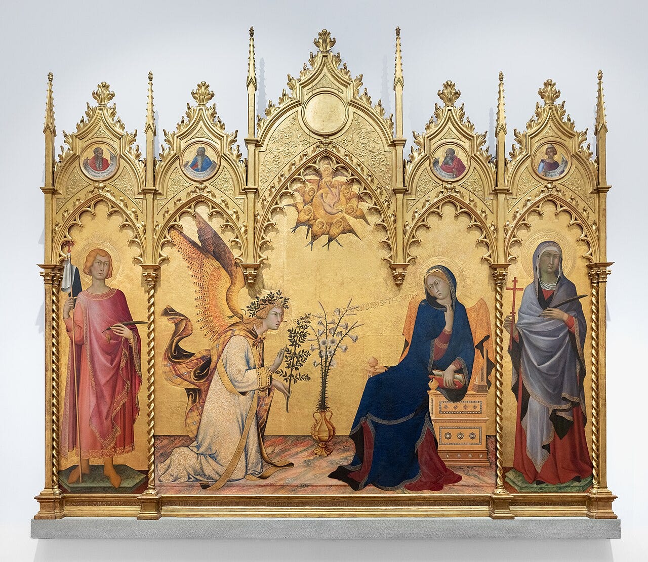 Simone Martini Annunciation gold ground panel Simone Martini Annunciation gold ground panel