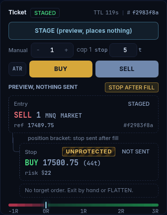 Ticket: stop unprotected before the fill, acked after