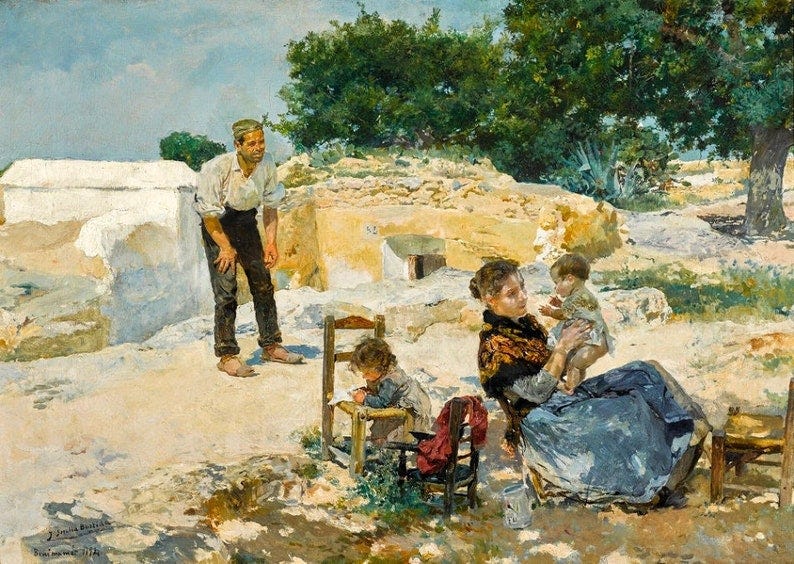 Joaquín Sorolla, Joaquin Sorolla Print, Spanish Art, The Young Family, Wall Art, image 1