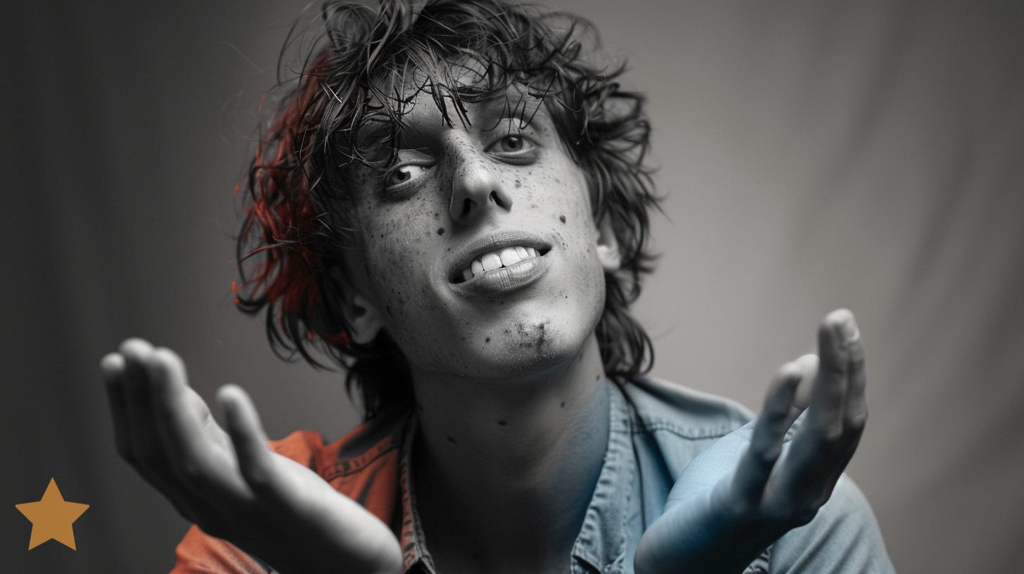 Image prompt: a highly detailed, dramatic photo of a happy person explaining how relieved he is while displaying an intense expression of happy relief::2 The image should focus on the subject’s gestures, using a shallow depth of field to blur the background. The lighting should be low-key, with a single light source creating strong shadows and highlights to enhance the dramatic effect. The overall image should have a high contrast black and white look, simulating the texture and grain of Ilford HP5 Plus film. Add a moderate to heavy grain effect to emphasize the gritty and intense mood of the scene. Photo taken with Hasselblad X1D, colors of burnt orange and air superiority blue --cref https://s.mj.run/XL-8PGC9MR4 --cw 100 --style raw --no airplanes cameras --ar 16:9