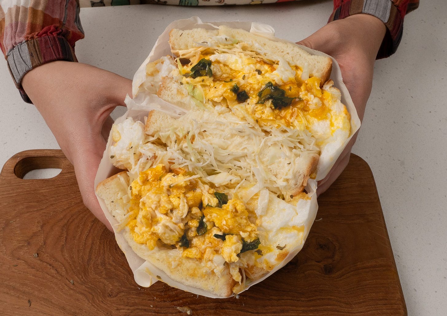 egg sandwich crosssection