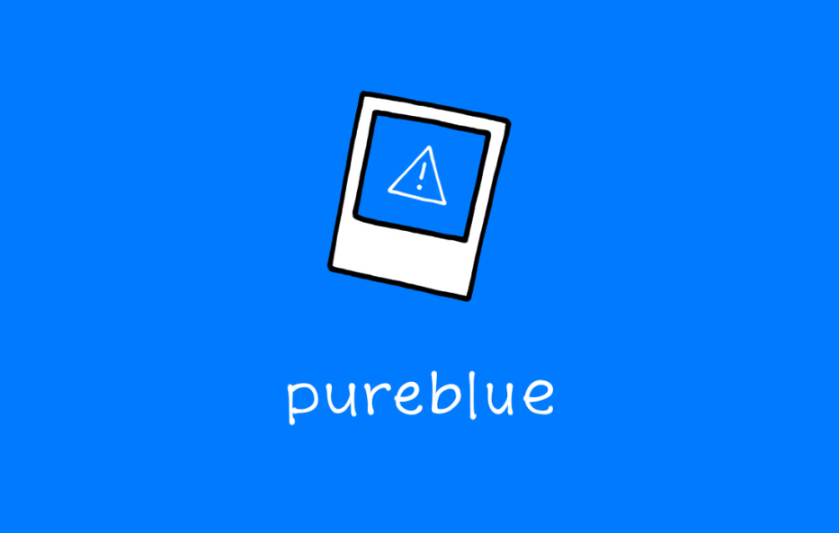 Alt text: pureblue splash screen