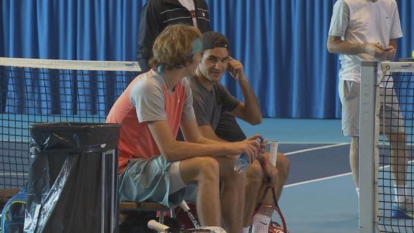 roger federer wtih alexander zverev roger federer wtih alexander zverev