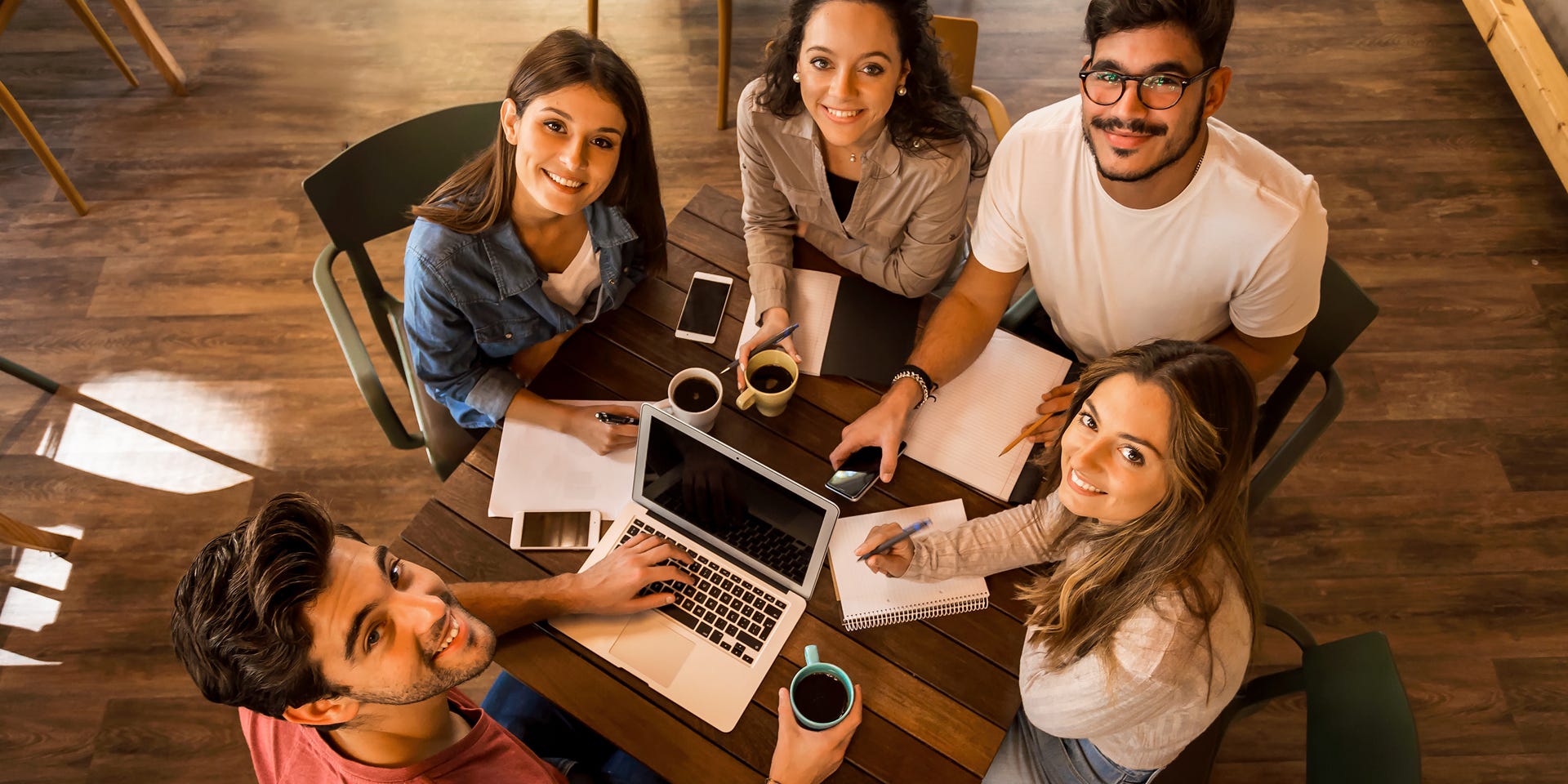 Group of writers writing in a community. Group of writers writing in a community.