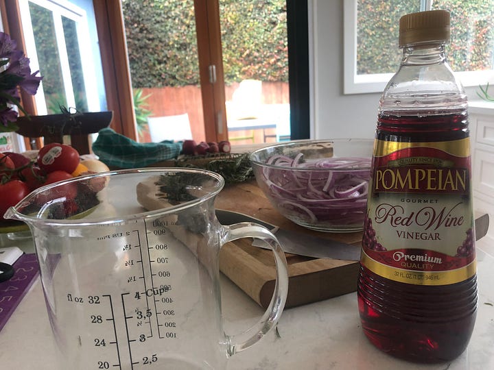pickled red onion prep
