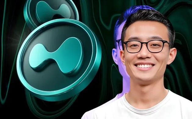 A profile image of Hyperliquid founder Jeff Yan, highlighting his role as the architect of the high-efficiency on-chain exchange built by an eleven-person team, connecting software engineering, high-frequency trading, and AI-era automation.