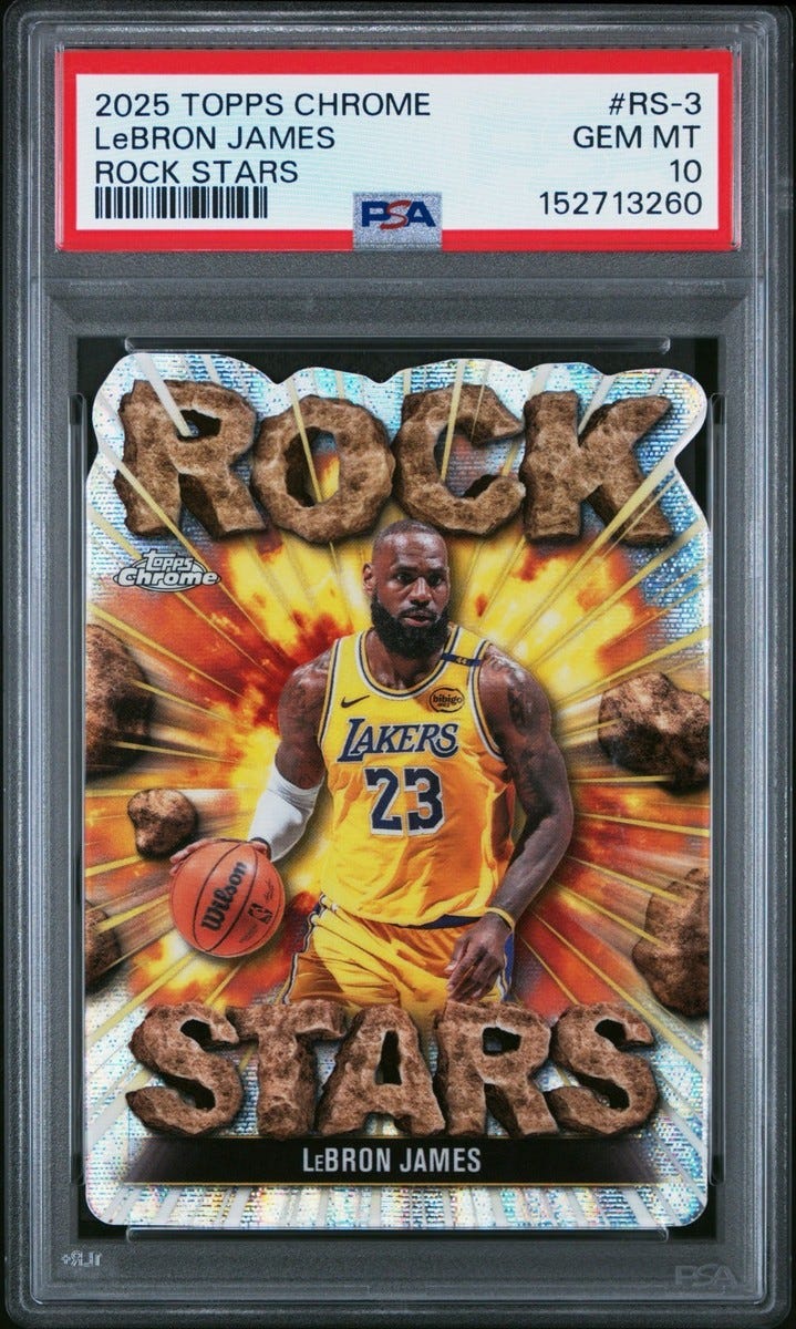 2025-26 Topps Chrome - Rock Stars - LeBron James #RS-3 Case Hit - PSA 10 2025-26 Topps Chrome - Rock Stars - LeBron James #RS-3 Case Hit - PSA 10