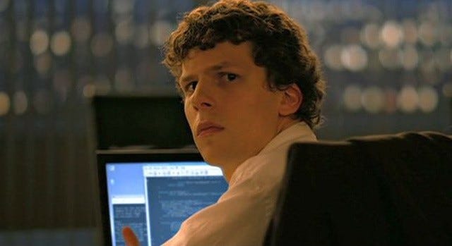 MArk Zuckerberg en la película la red social
