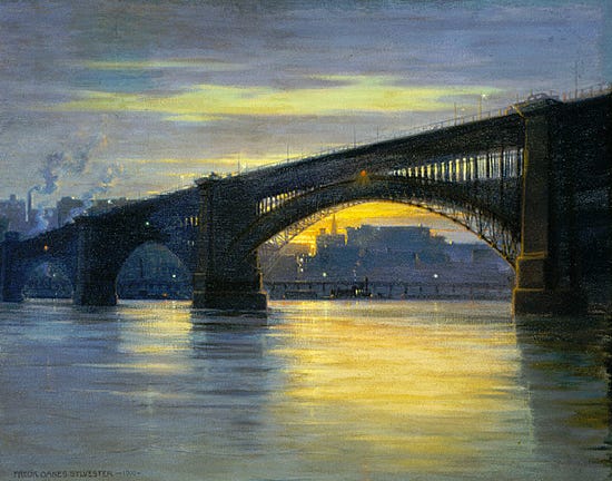 The Bridge by Frederick Oakes Sylvester Oil Painting by Frederick Oakes Sylvester