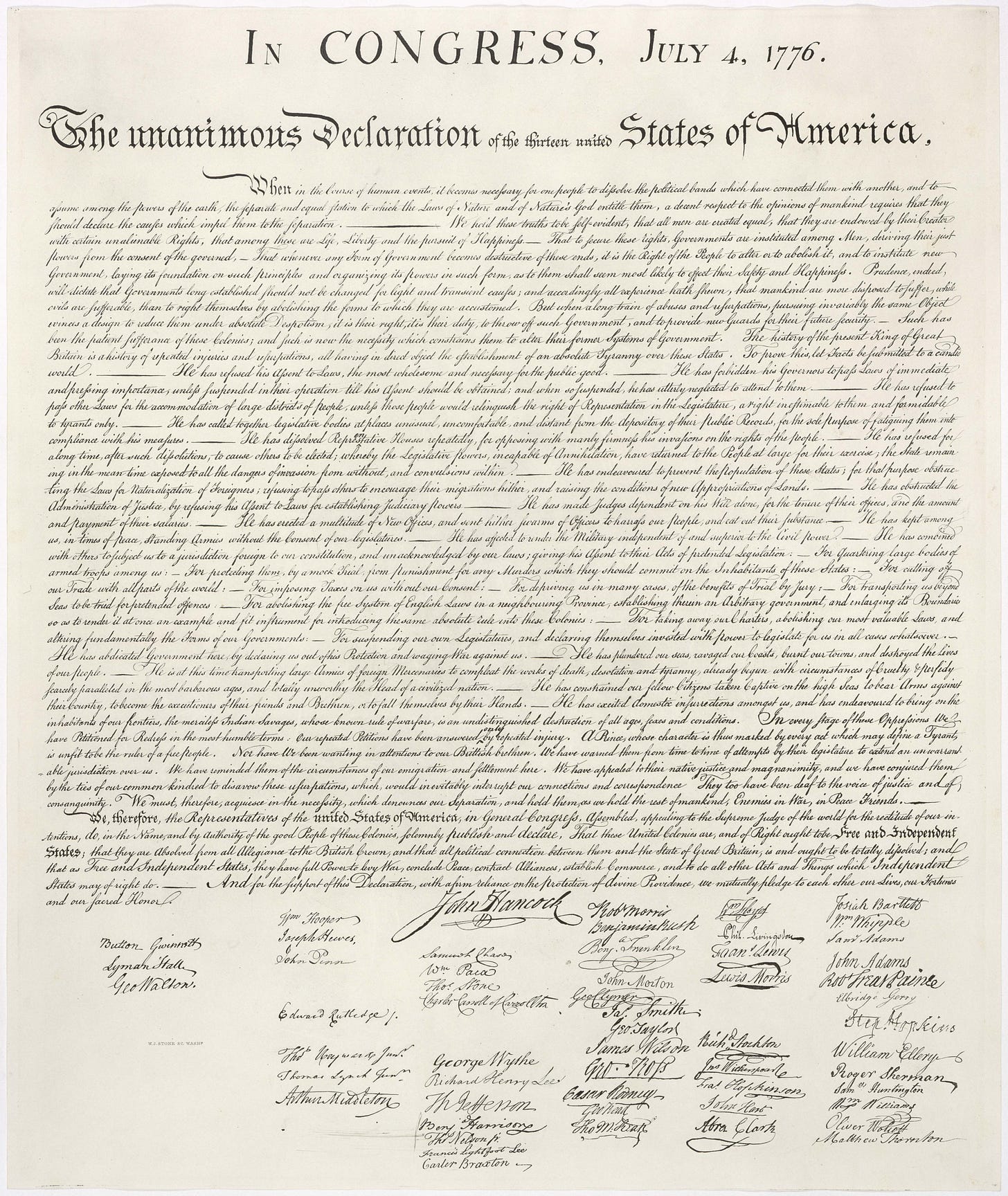 The U.S. Declaration of Independence.