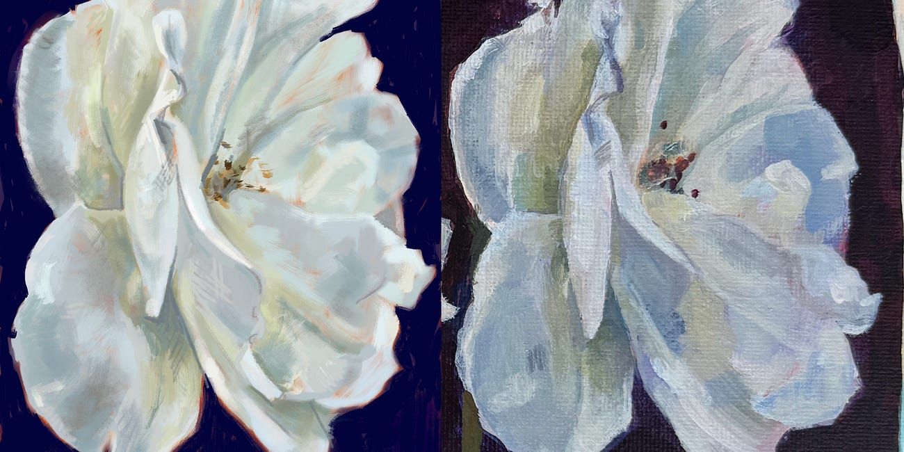 Procreate vs. actual paint