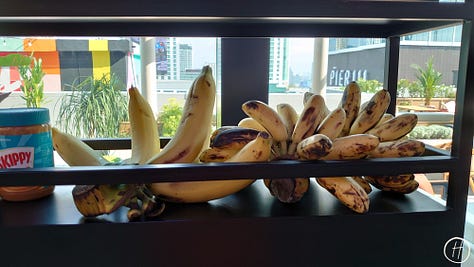Food offerings at Moxy breakfast buffet