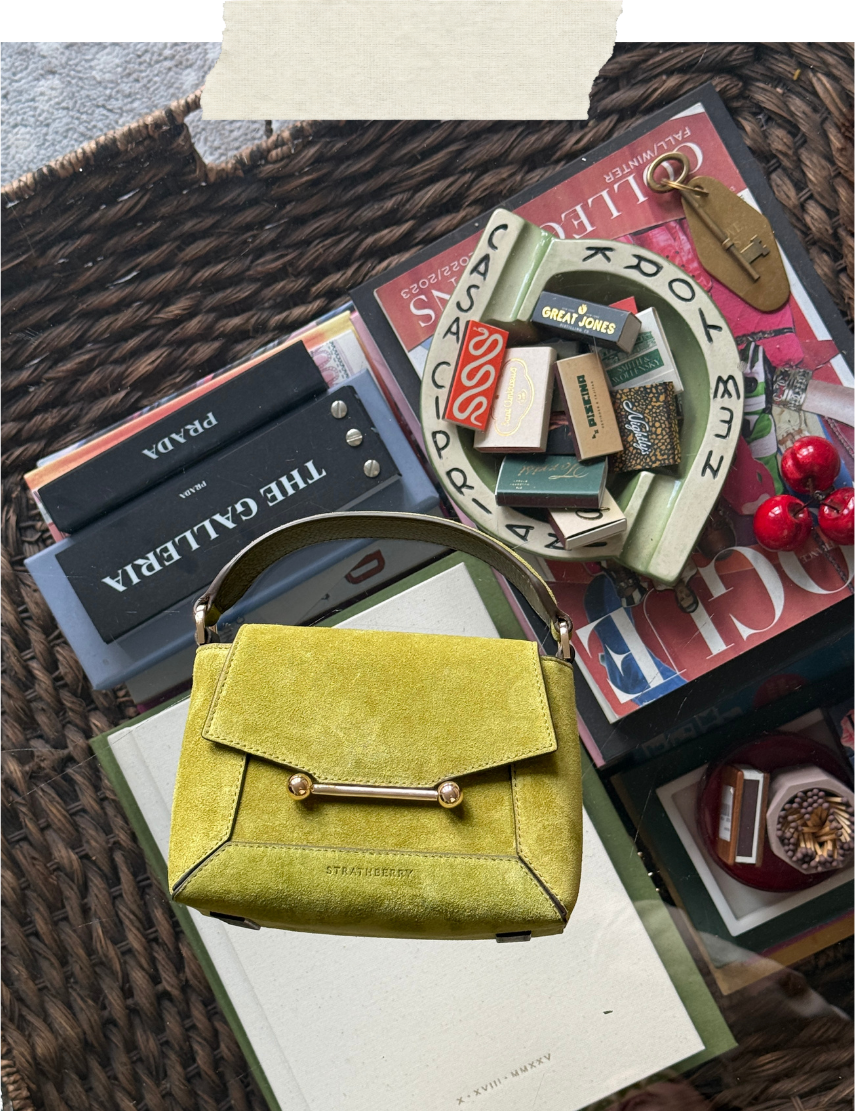 strathberry suede mosaic mini bag