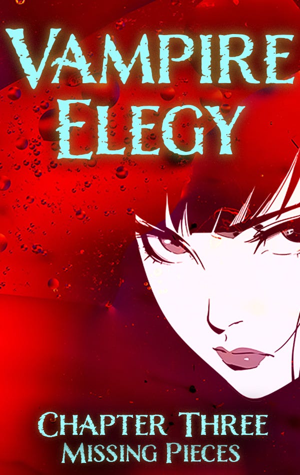 Cover graphic for Chapter Three featuring an anime style picture of Daphne on a blood background Cover graphic for Chapter Three featuring an anime style picture of Daphne on a blood background