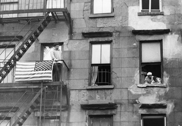 Slum housing in New York, occupied mainly by immigrants from South America, in the area known as 'Hell's Kitchen' in Manhattan, New York City.
