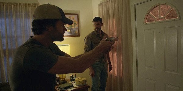 WAlker Cordell pulling gun in front of Clint 1.12. WAlker Cordell pulling gun in front of Clint 1.12.