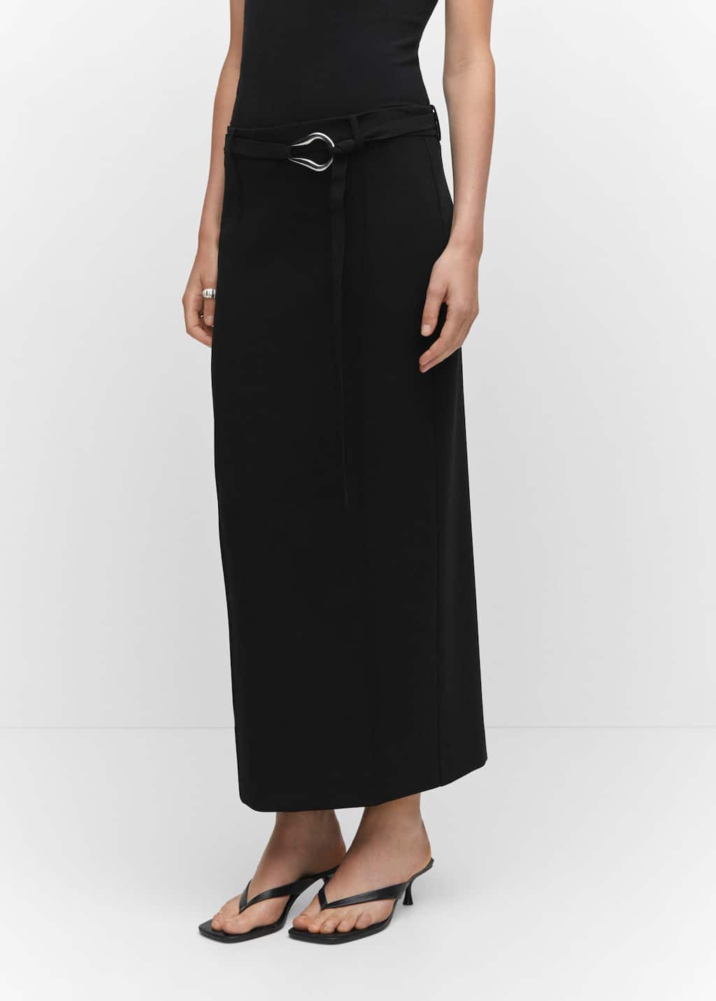 Belted slit skirt - Medium plane