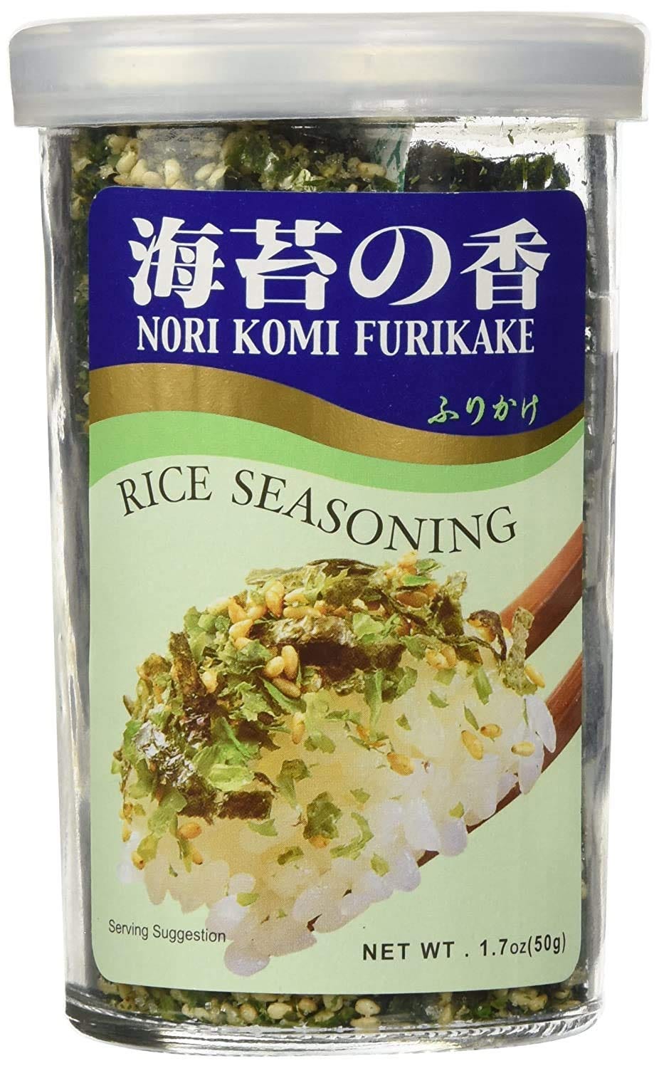 glass container of Nori Fume Furikake Rice Seasoning