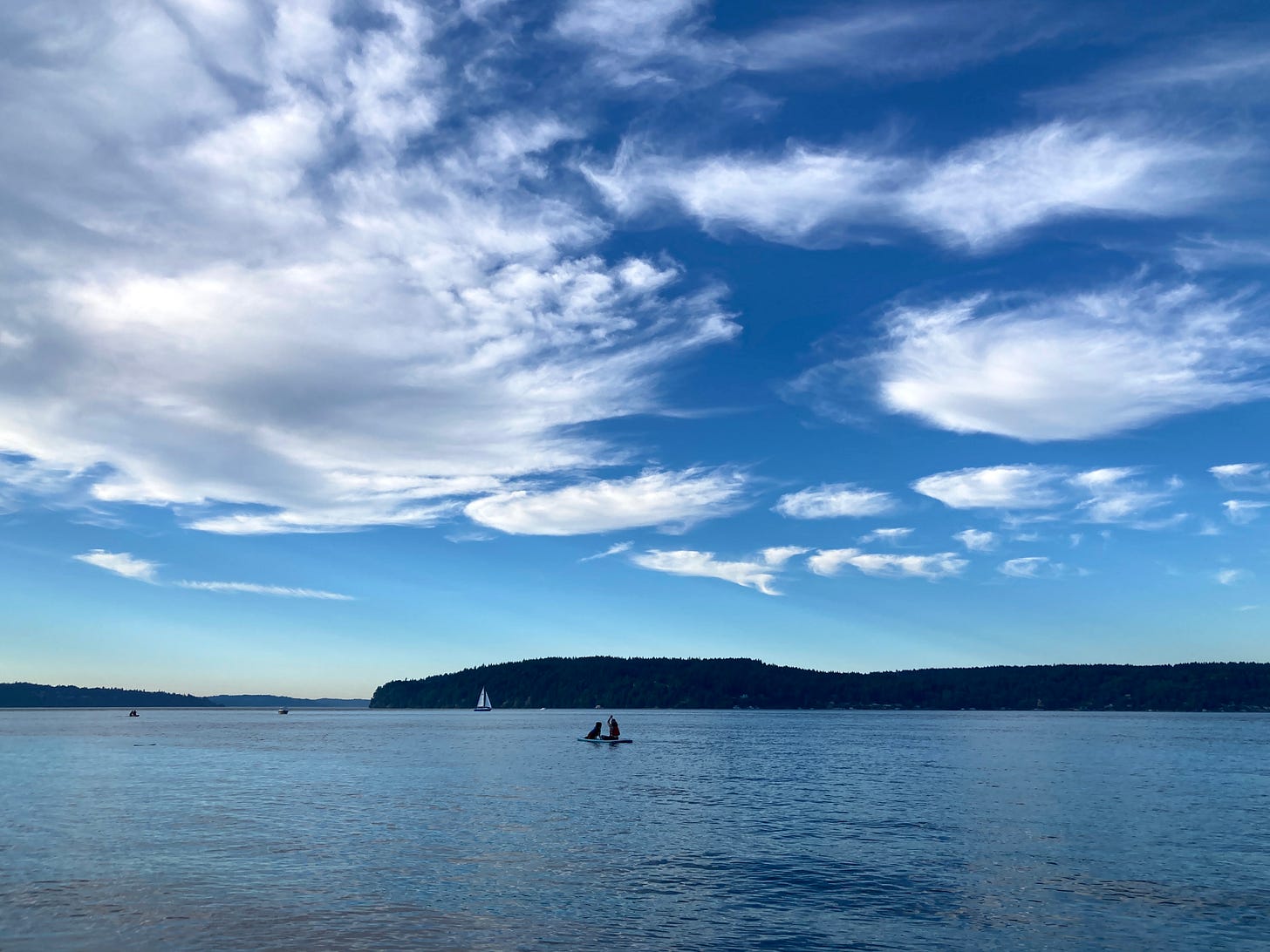 A photo of the horizon looking out over Commencement Bay