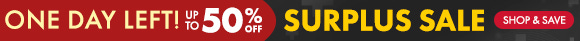 Surplus Sale: Up to 50% Off Surplus Sale: Up to 50% Off