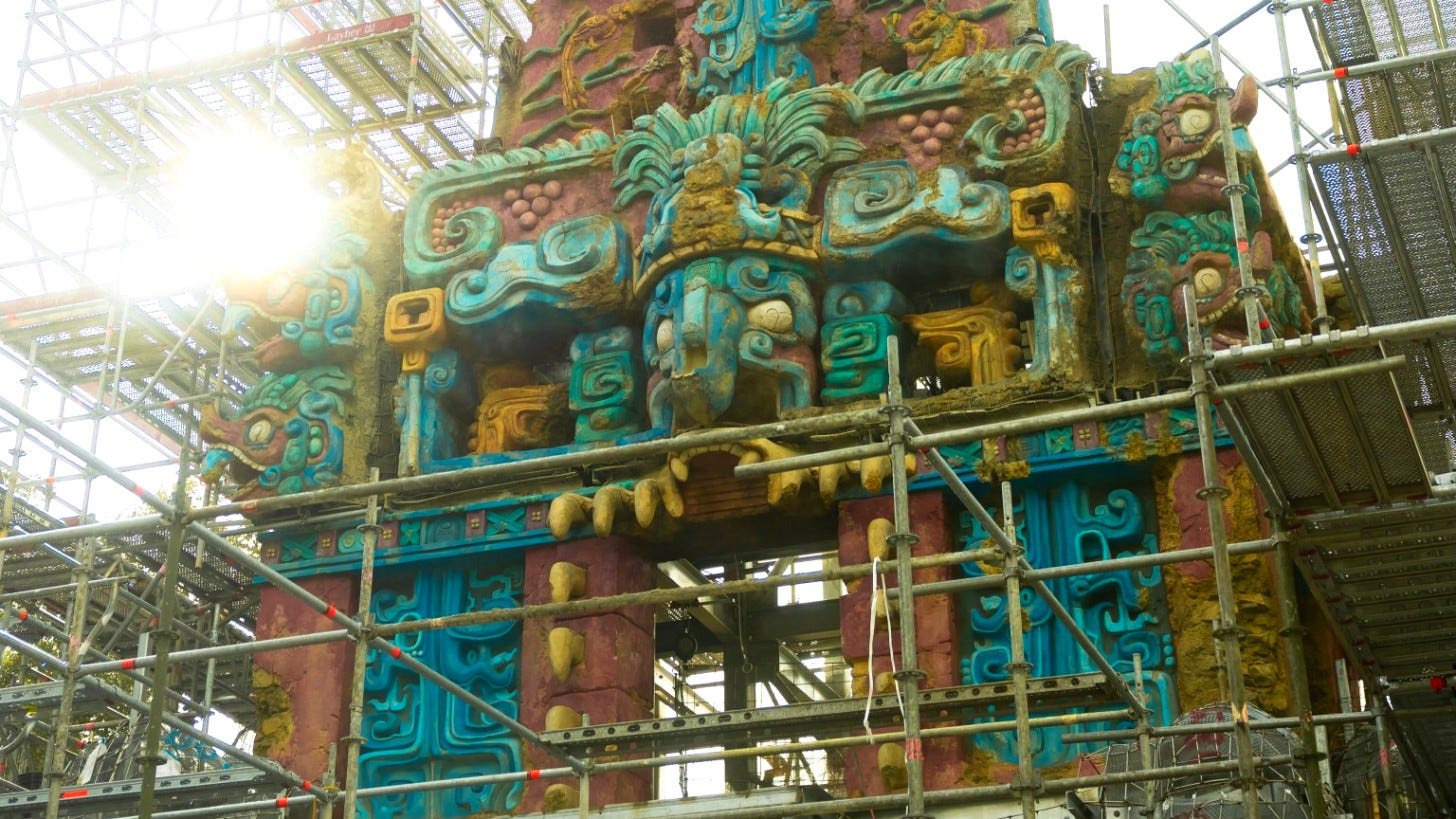 The Mayan temple for Indiana Jones and the Myth of the Jade Serpent under construction in Tropical Americas at Disney's Animal Kingdom. Image: Josh D'Amaro via @DrewDisneyDude on X The Mayan temple for Indiana Jones and the Myth of the Jade Serpent under construction in Tropical Americas at Disney's Animal Kingdom. Image: Josh D'Amaro via @DrewDisneyDude on X