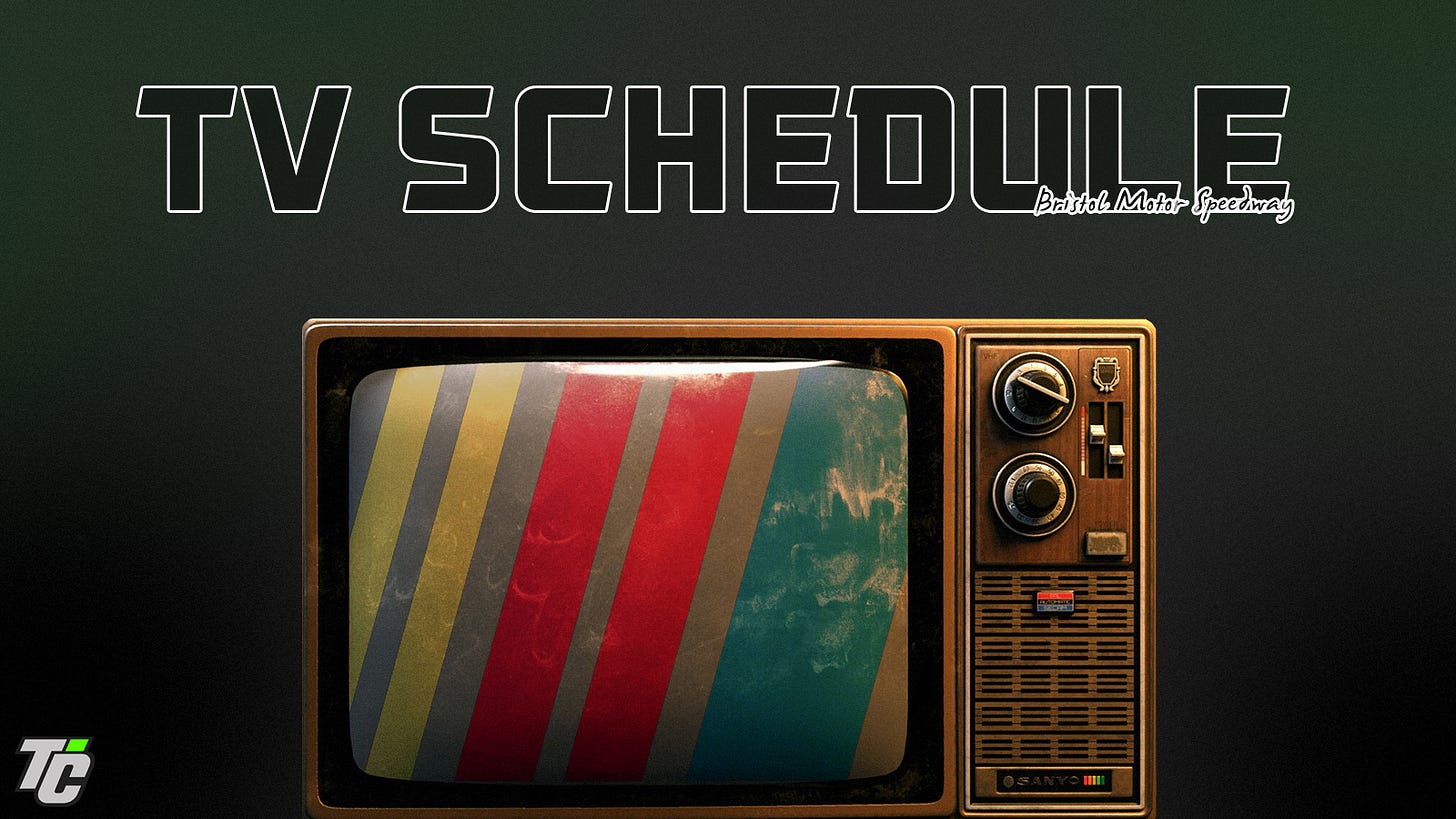 NASCAR TV Schedule Bristol Motor Speedway Food City 500 NASCAR Cup Series SciAps 300 NASCAR Xfinity Series Weather Guard Truck Race NASCAR Craftsman Truck Series