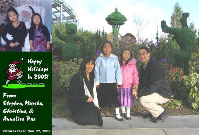 Marsha Pao, Christina Pao, Annalisa Pao, and Stephen Pao in Seattle in 2005 Marsha Pao, Christina Pao, Annalisa Pao, and Stephen Pao in Seattle in 2005