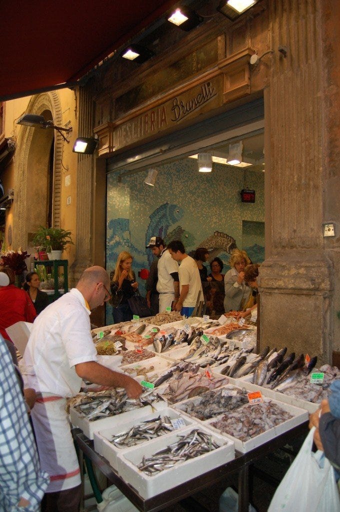 Fish market in the Quadrilatero, Bologna