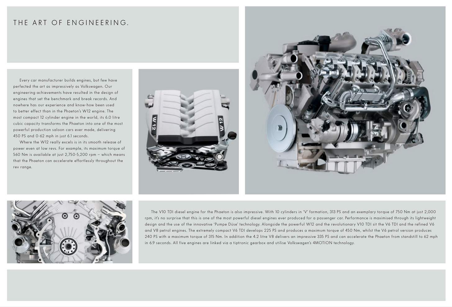 Volkswagen Phaeton 2006 brochure engine cutaway W12 Volkswagen Phaeton 2006 brochure engine cutaway W12