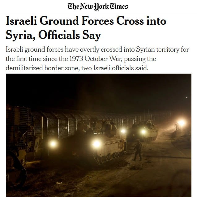 Az izraeli tankok fél évszázad után először léptek be Szíriába és foglaltak el stratégiailag fontos területet – New York Times