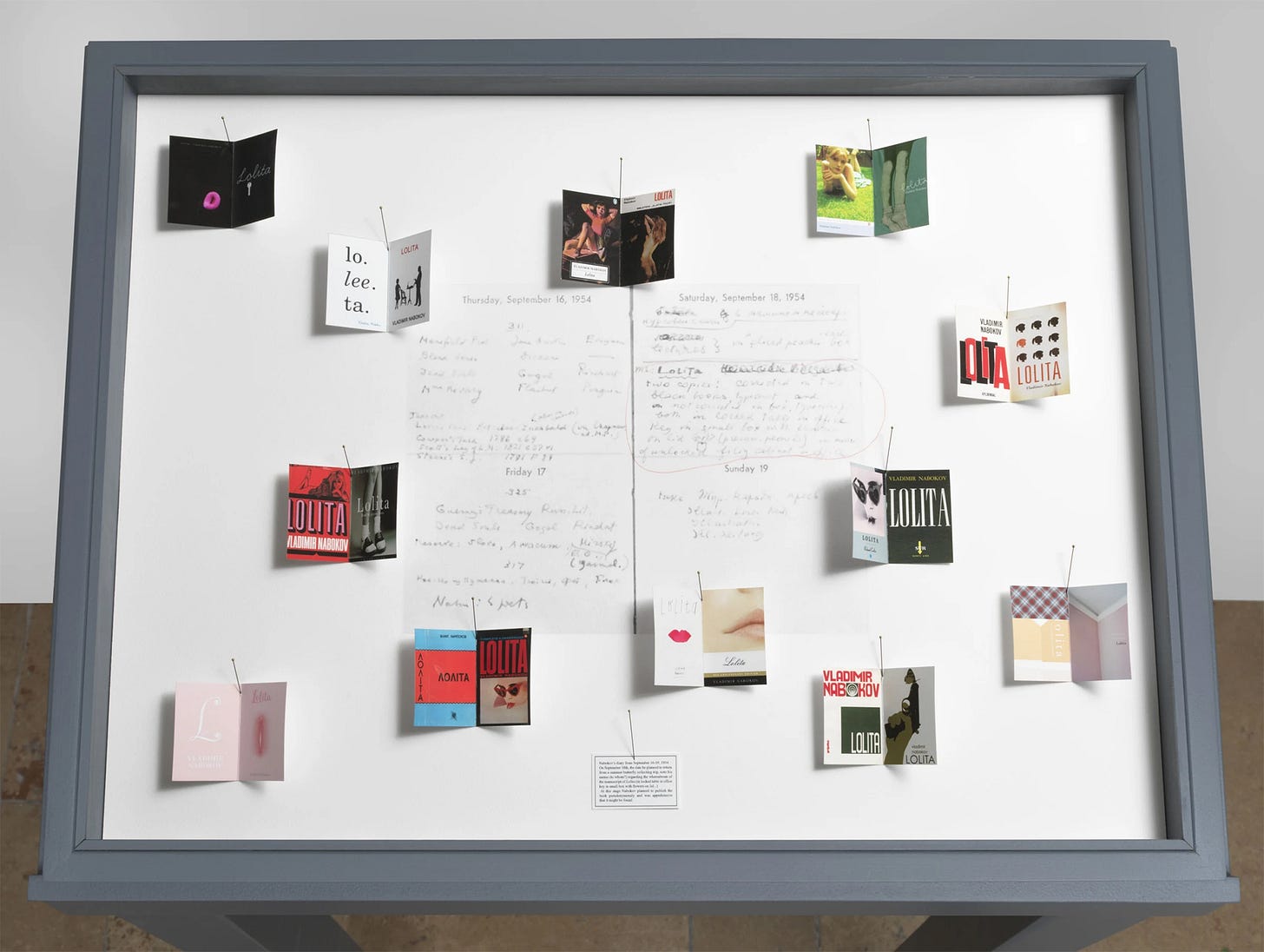 Barbara Bloom, Nabokov’s Collection, (wood standing desk, butterfly case with digital prints, pins), 2020, Edition of 2 [Capitain Petzel, Berlin. © Barbara Bloom]