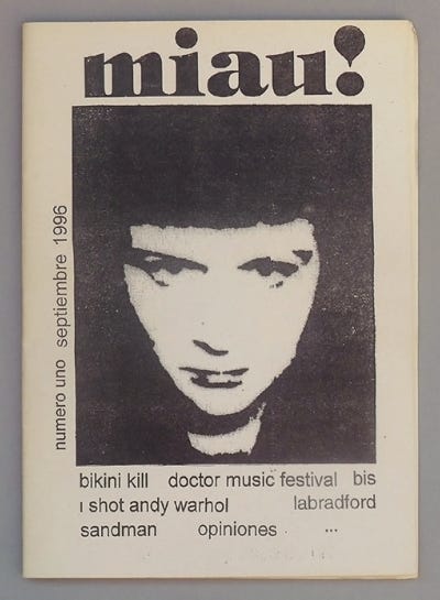 Portada del fanzine Miau