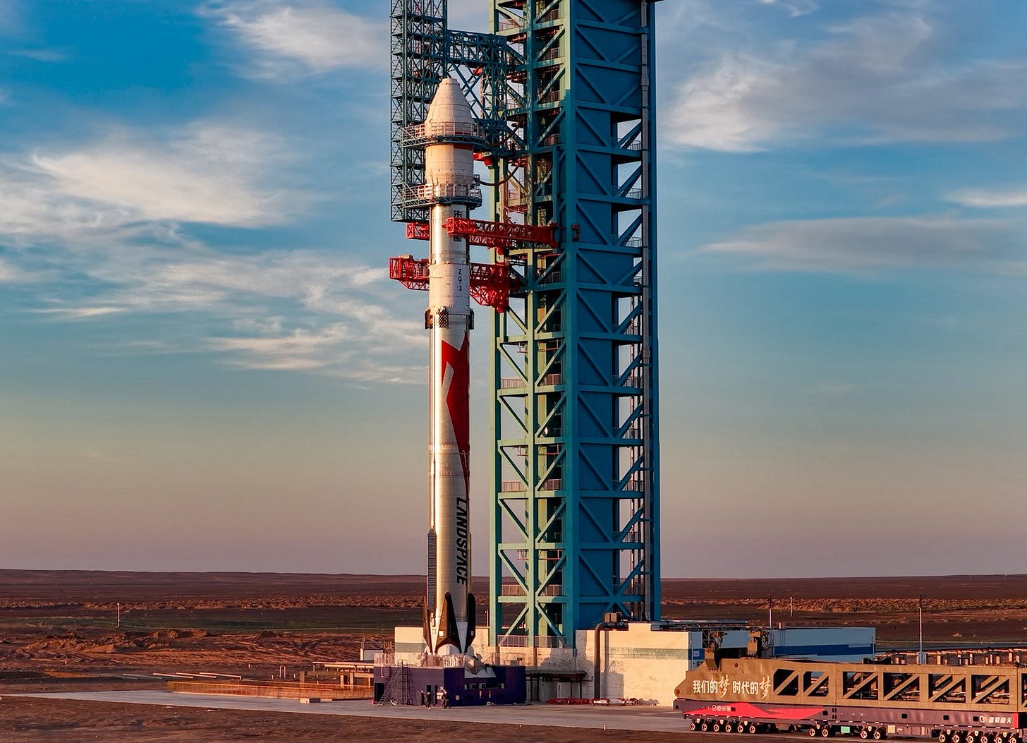 The Zhuque-3 Y2 vehicle stood at Launch Area 96B ahead of its mission on August 18th/19th 2026.