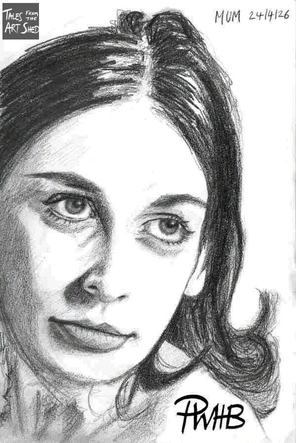 pencil drawing of a woman