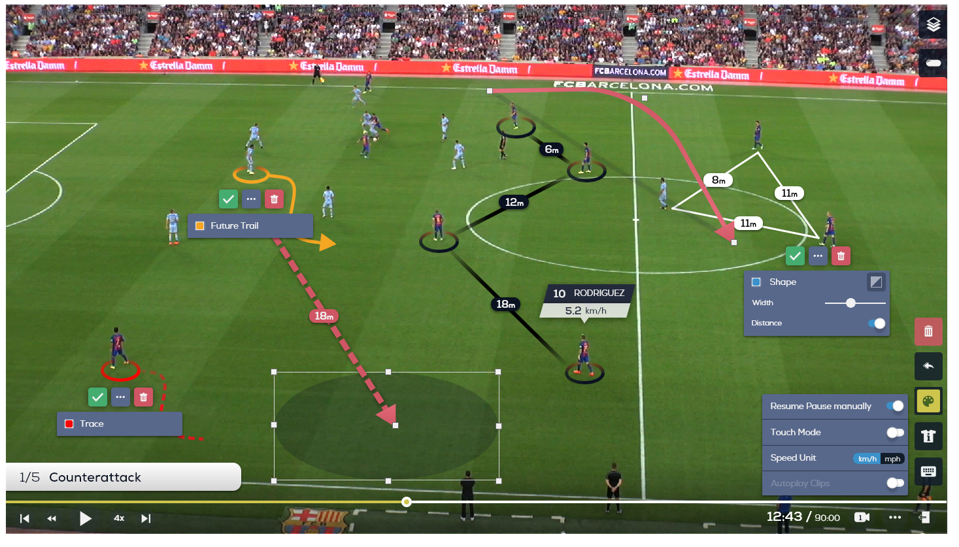 Image of analysis using Metria Sports software.