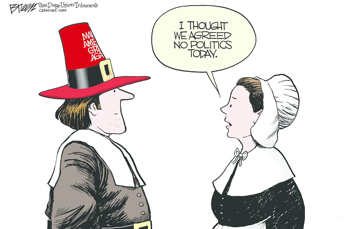 Political cartoon U.S. Thanksgiving Day no politics | The Week Political cartoon U.S. Thanksgiving Day no politics | The Week