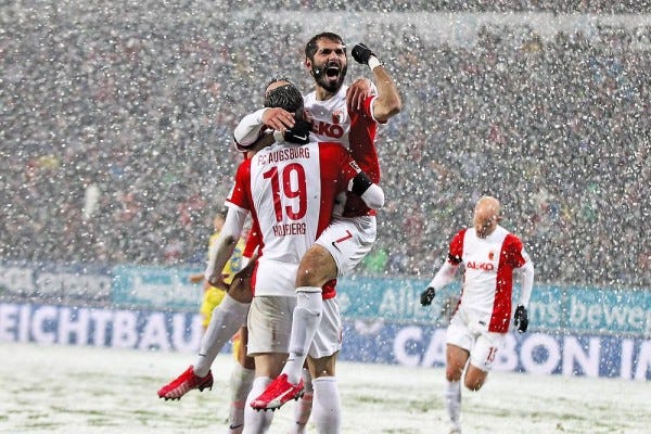 augsburg defeats hoffenheim man german soccer 2015 bulge augsburg defeats hoffenheim man german soccer 2015 bulge