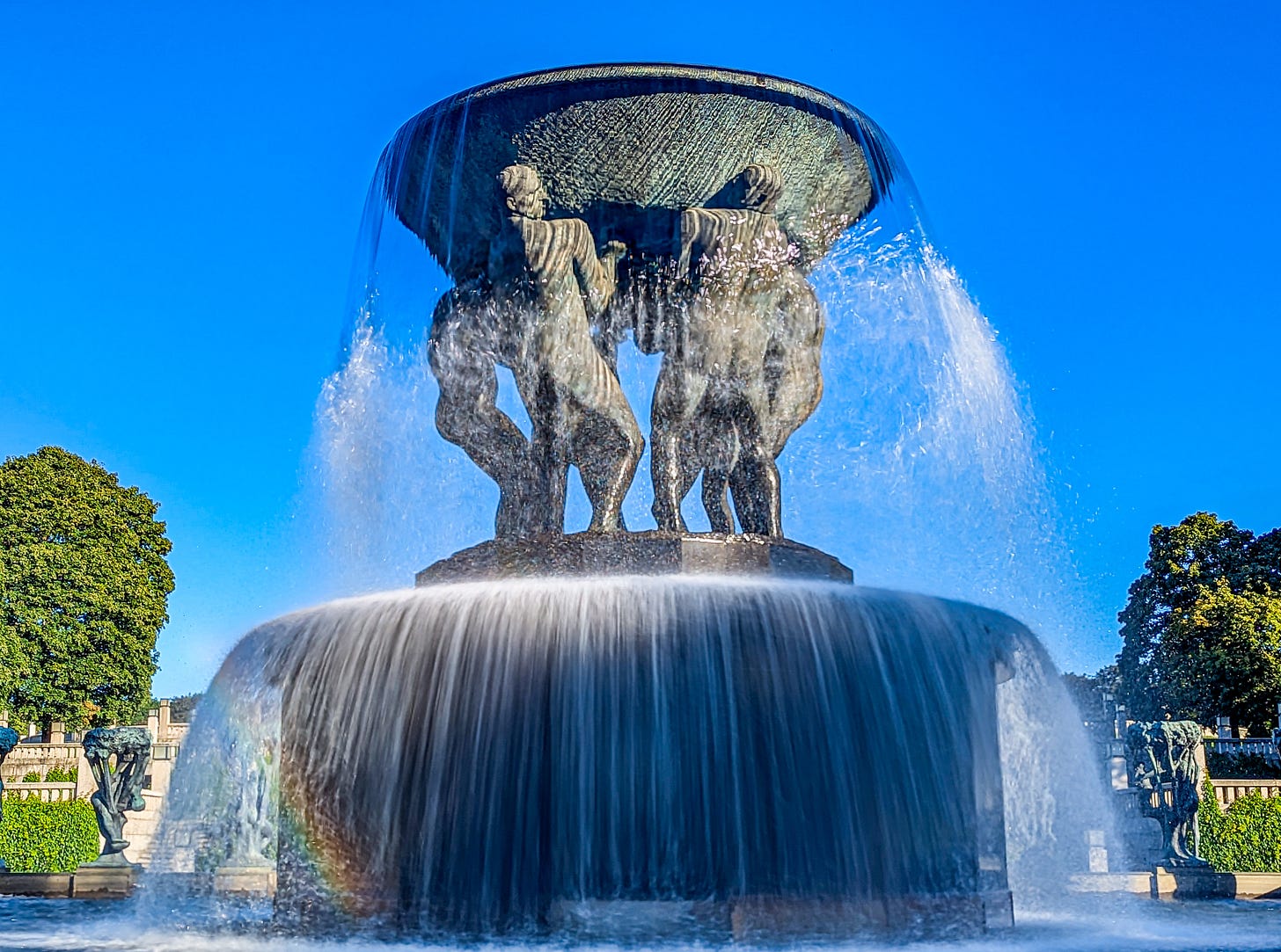 The Fountain under a blue sky