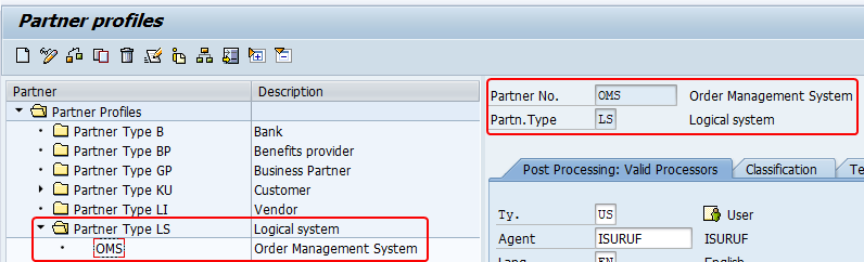 New partner profile (logical system)created in we20.