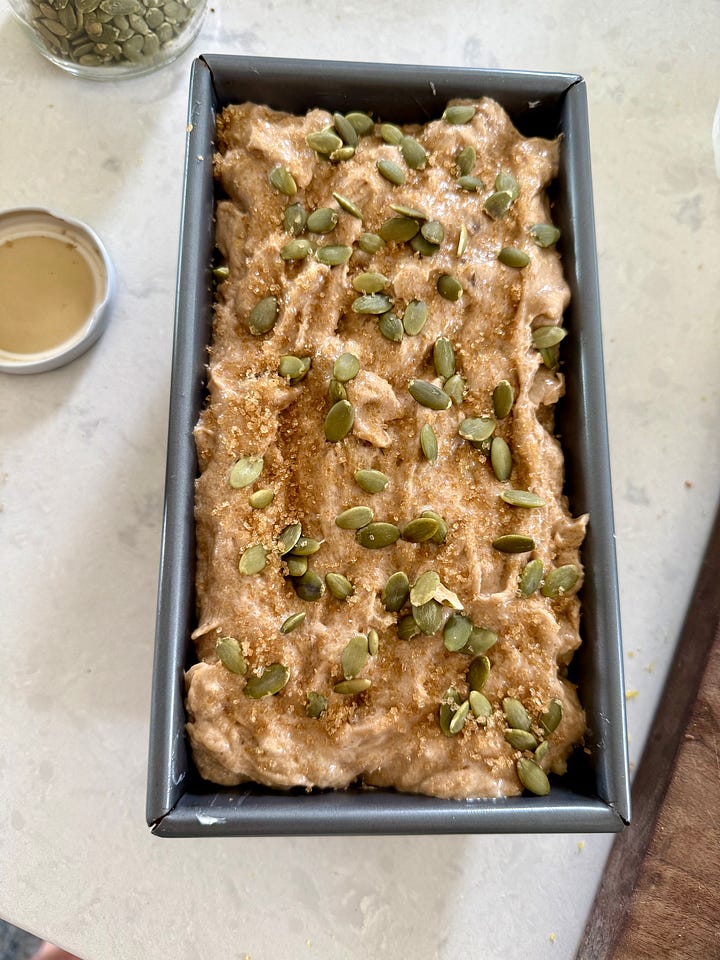 making sourdough discard banana bread with lemon zest